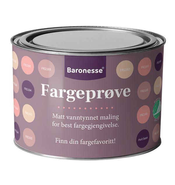 Baronesse Matt Fargeprøve 0,5 l - Hvit base