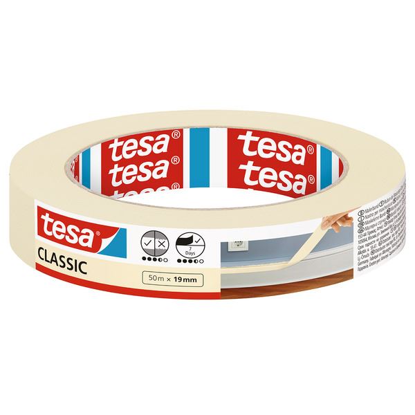 Tesa Classic Maskeringstape - Beige 19 mm x 50 m