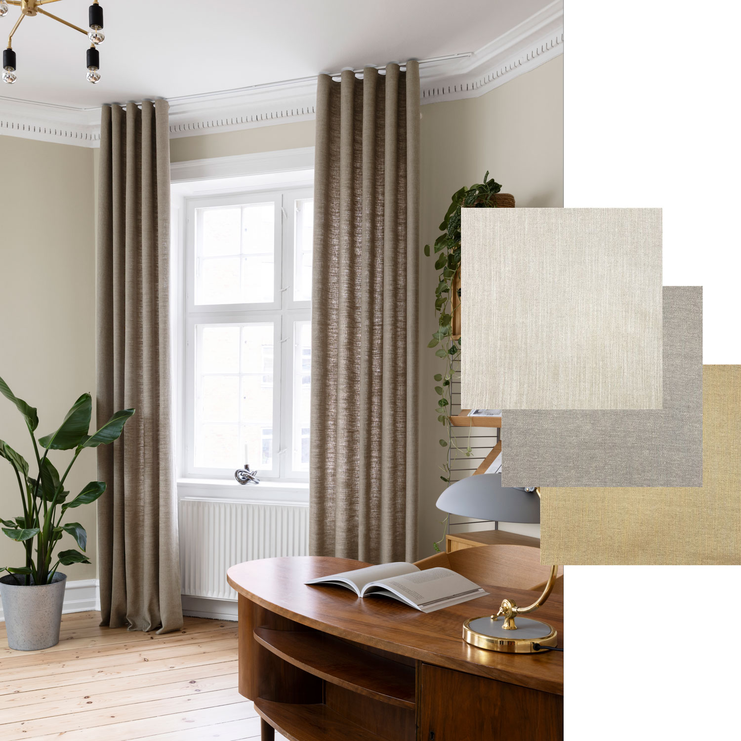 Gardiner i tre nøytrale farger