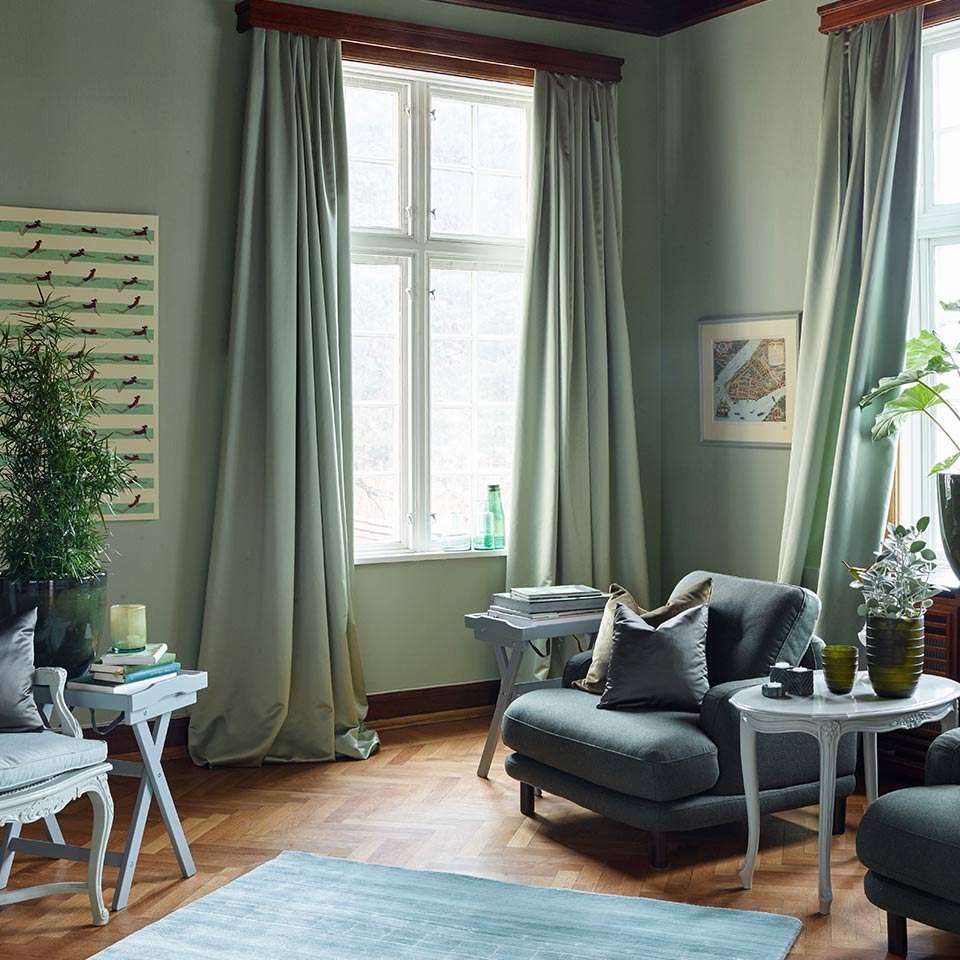 Grønne farger til stue