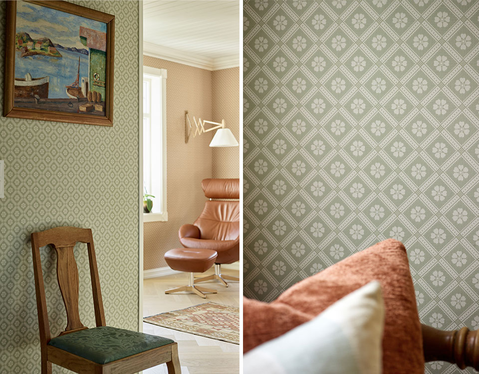 Grønn mønster tapet