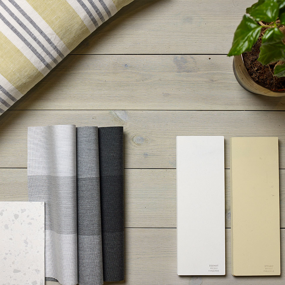 Terrsasse med pastellfarger