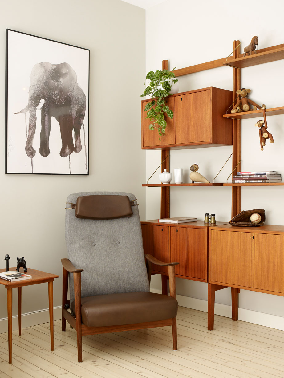 Retro lenestol i stue.