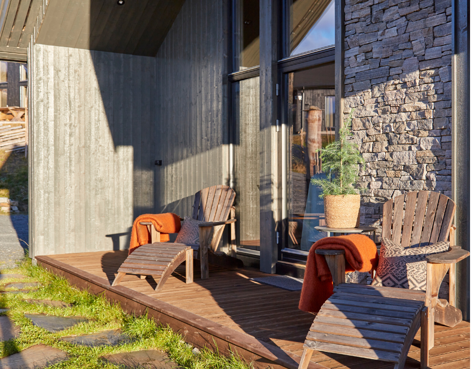 Grå skifer hytte beis