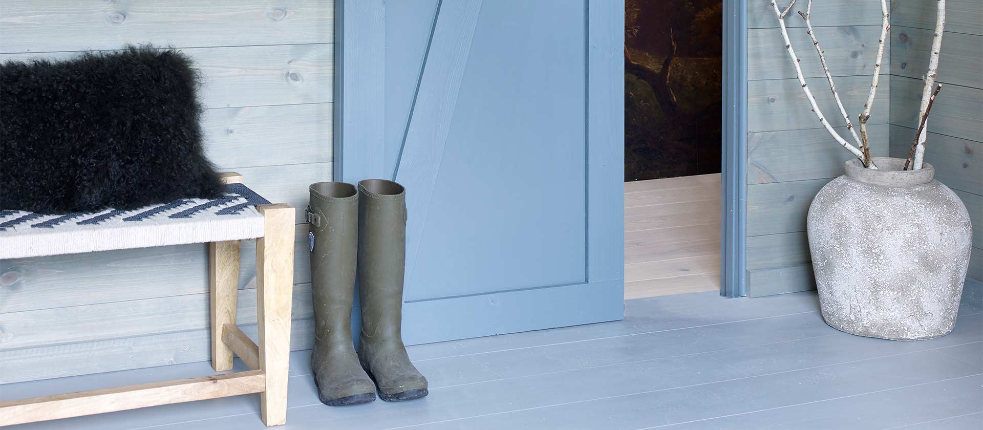 Interiørbeis grå til hytte