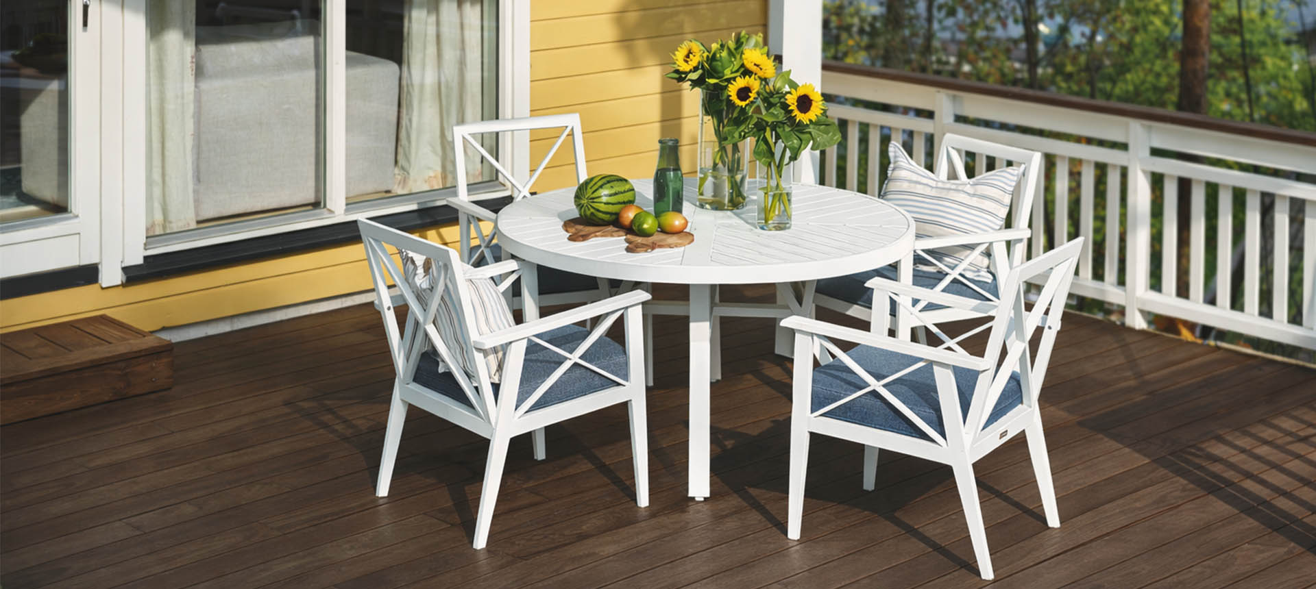 En vårklar terrasse