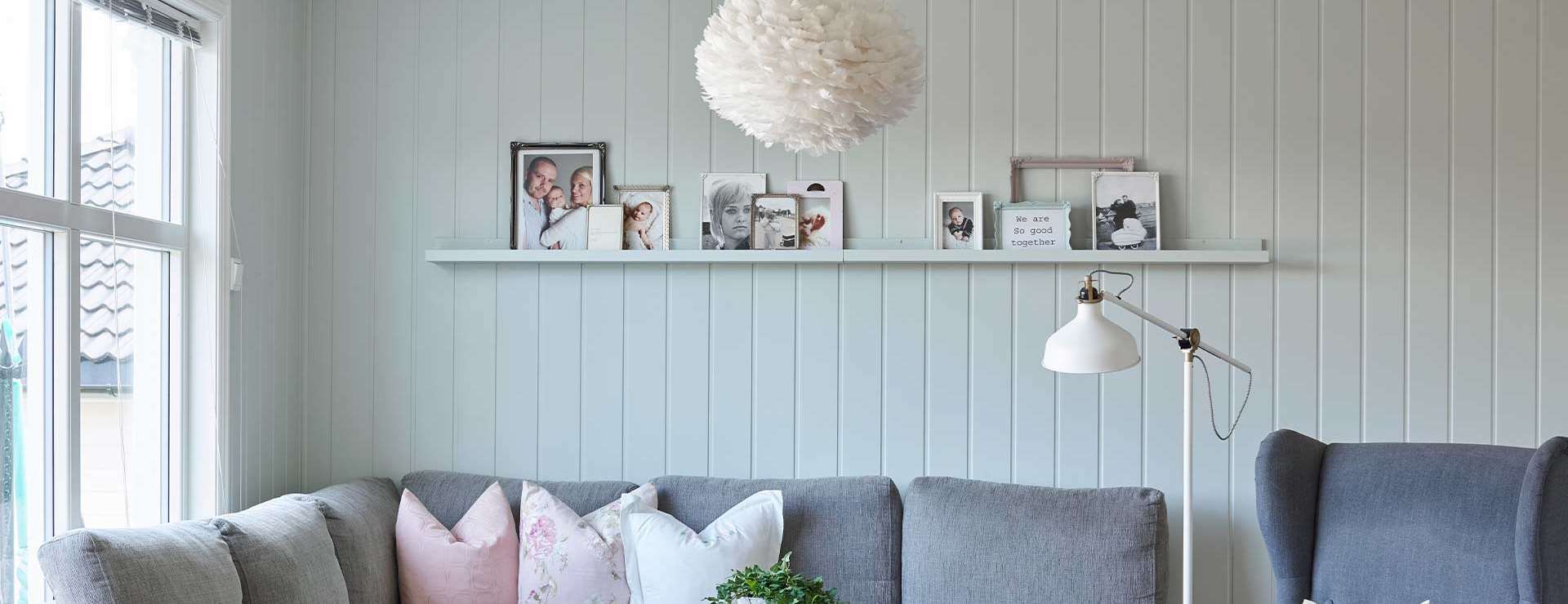 duse blåfarger stue