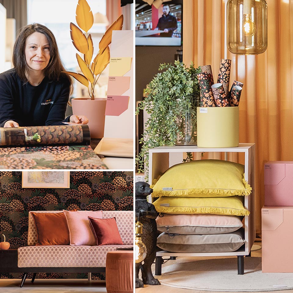 Interiørkonsulenten presenterer moodboard