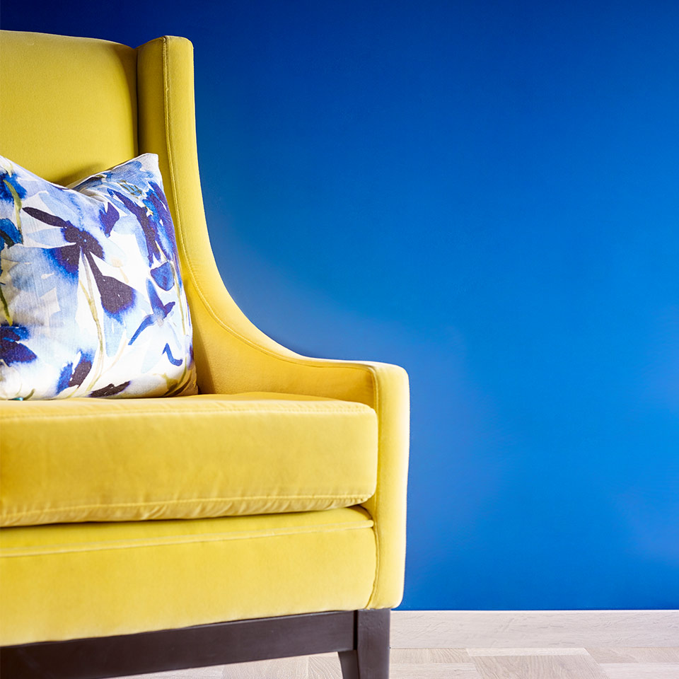 Kalde farger blå vegg