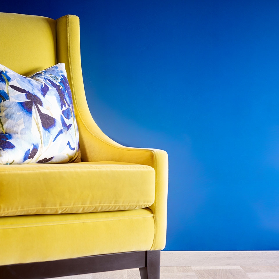 Kalde farger blå vegg