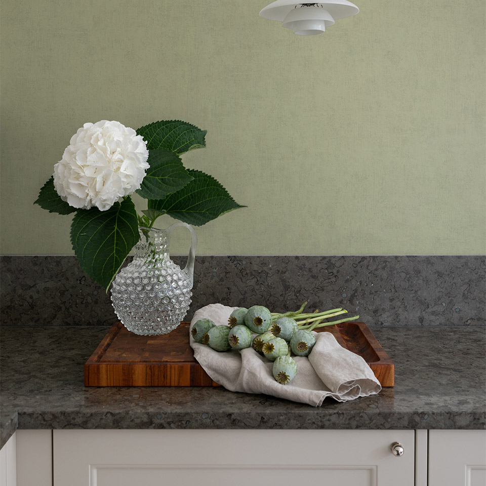 Blader tapet kjøkken