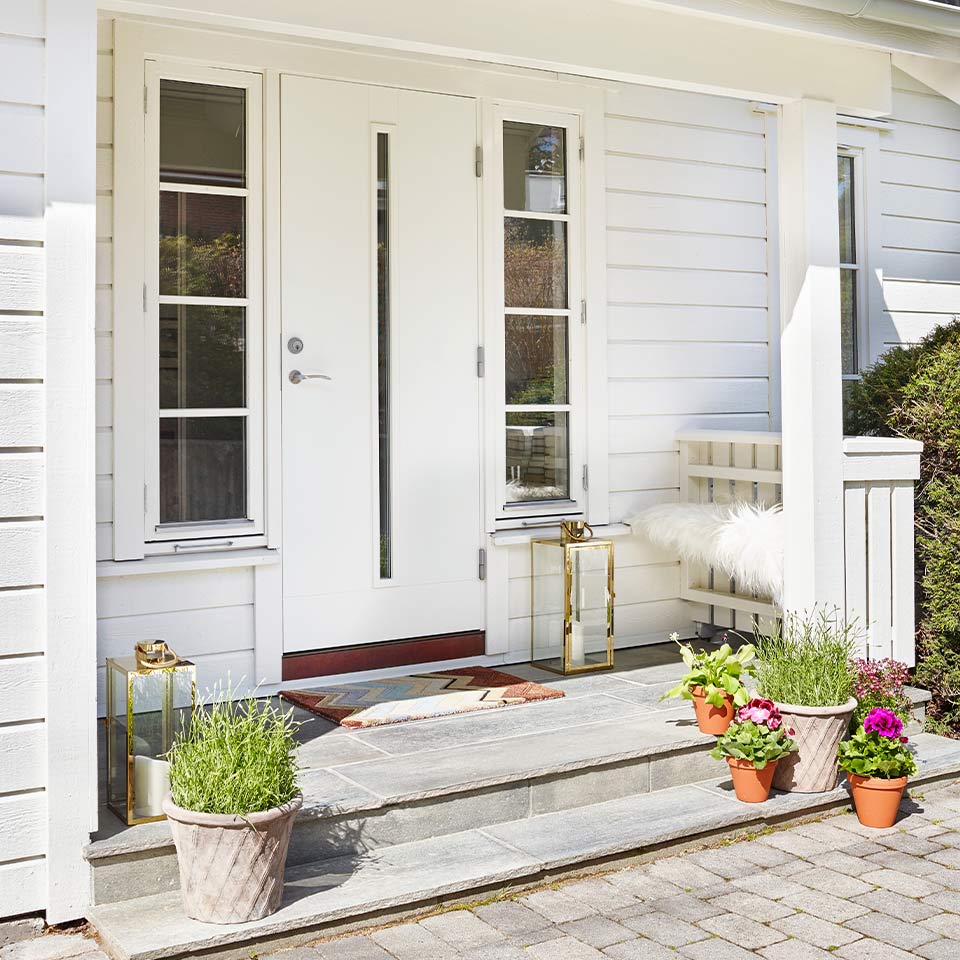 Eksteriørkart hvitt hus