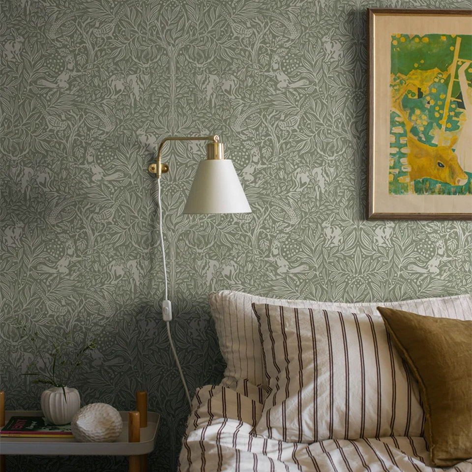 Grønn tapet striper