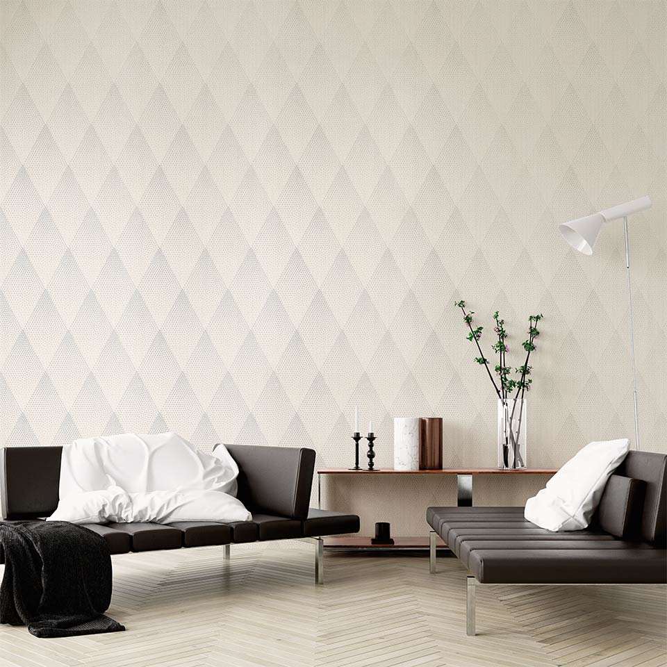 tapet trekanter beige