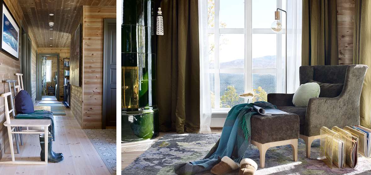 Glamorøs fjellhytte - Beiset panel - Hytteinteriør | Fargerike