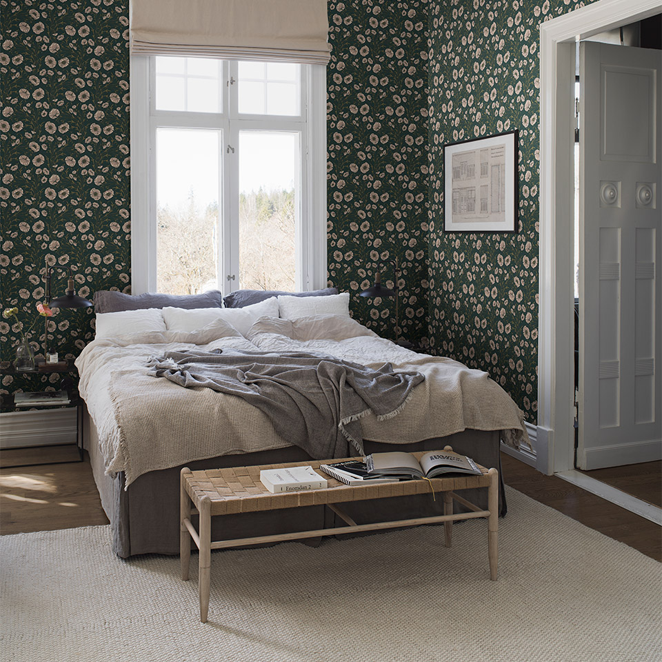 Blomster tapet soverom