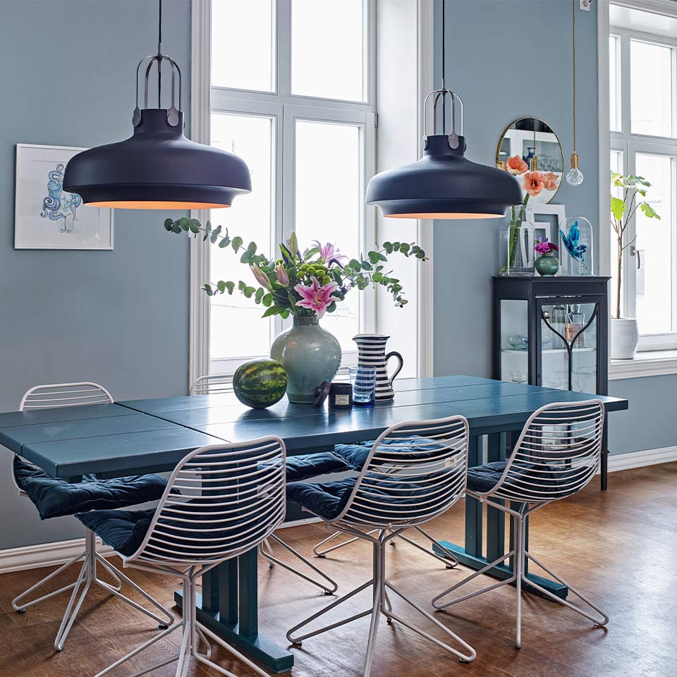 blå spisestue