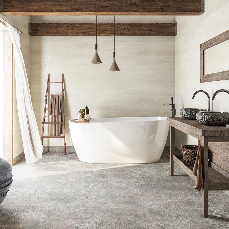 Rutete gulv til badet