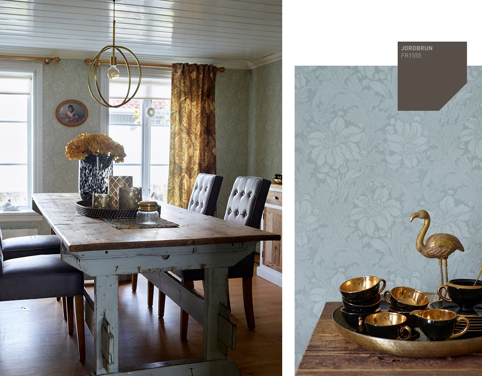 Farger og tapet spisestue
