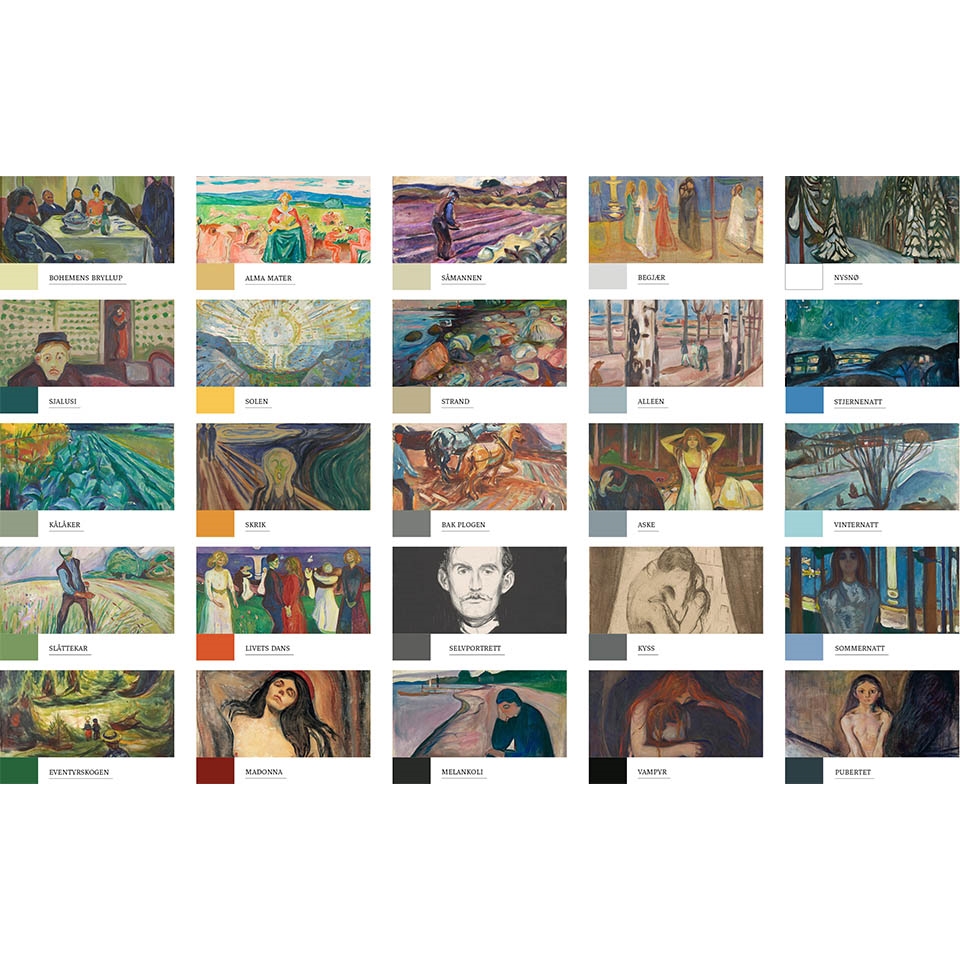 Edvard Munch fargepalett Løten