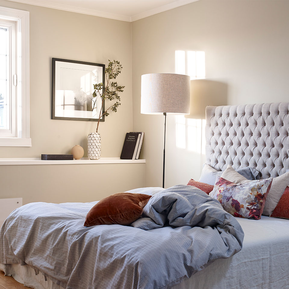 Fransk perle beige soverom