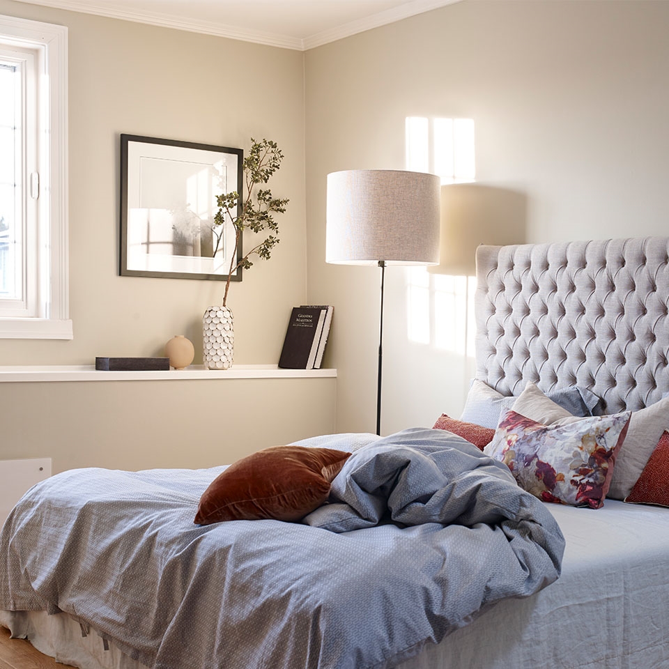 Fransk perle beige soverom