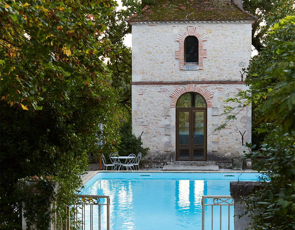 Fransk slott basseng