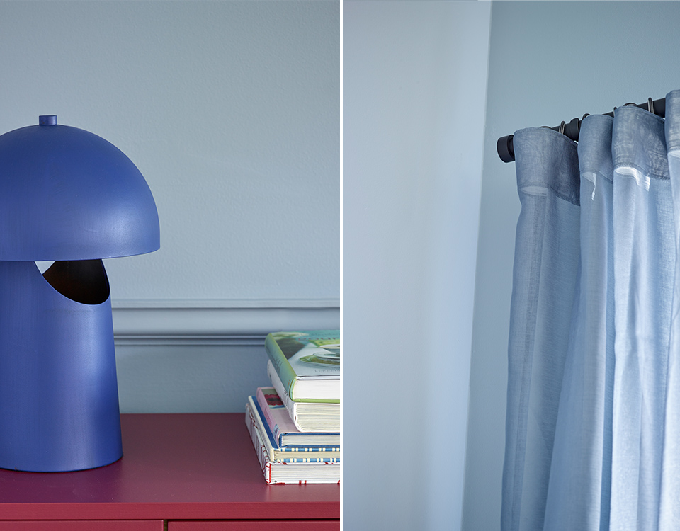 Detaljebilder av blåfarge