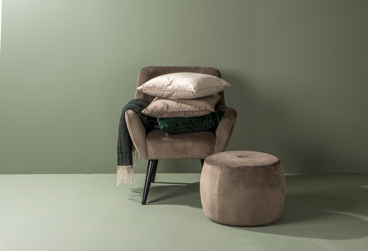 Festival Puff Velvet Grå - 47 cm