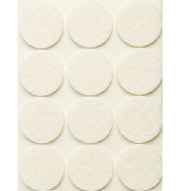 Hitachi Møbelfilt Selvklebende Hvit 9 pk 25 mm