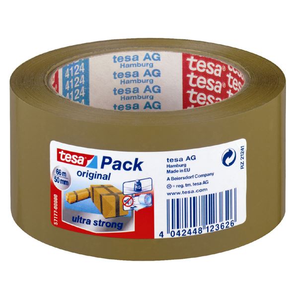 Tesa Embalasjetape Brun PVC 50 mm x 66 m