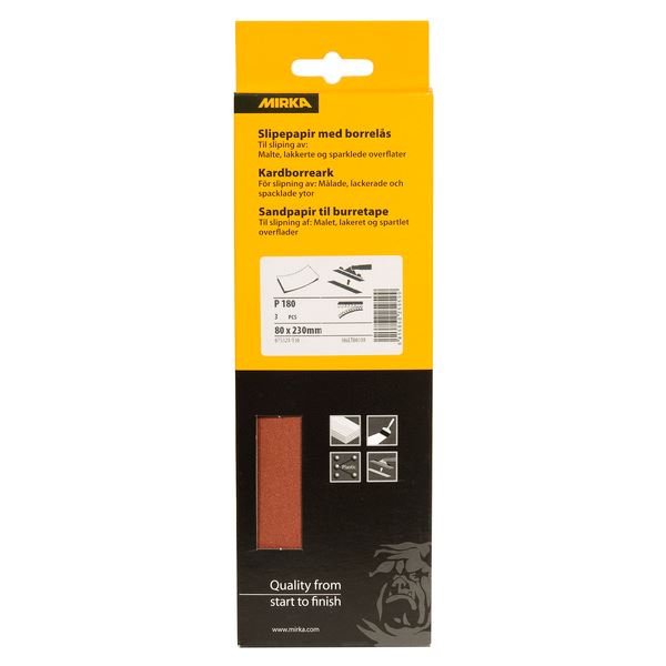 Mirka Slipepapir med Borrelås 80 x 230 mm K 180