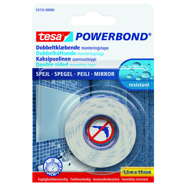 Tesa Dobbelsidigtape Innvendig 19 mm x 1,5 m