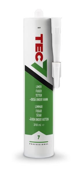 Novatech Tec7 Lim / Tett / Fugemasse Hvit 310 ml