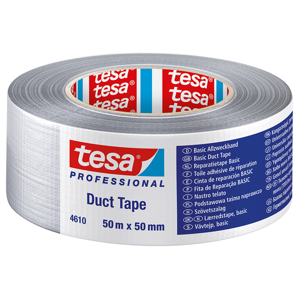 Tesa Lerretstape 50m x 50mm Sølv