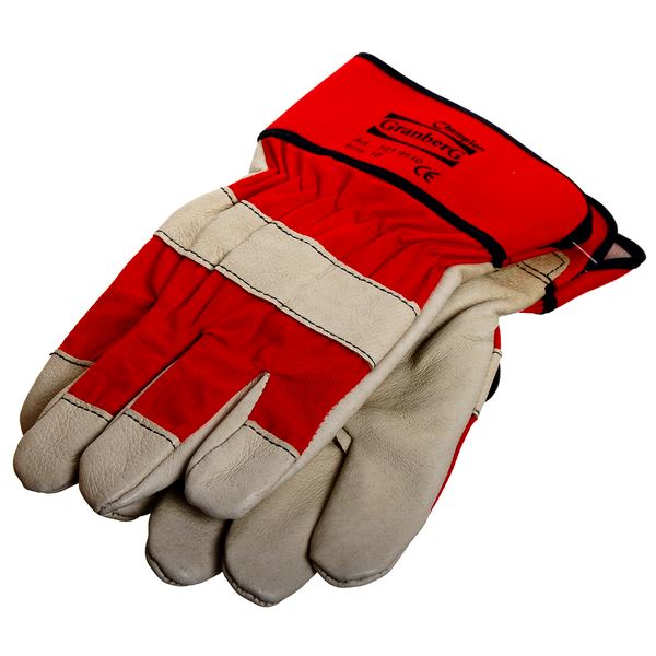 Granberg Arbeidshanske Svinelær - Rød/Hvit 10