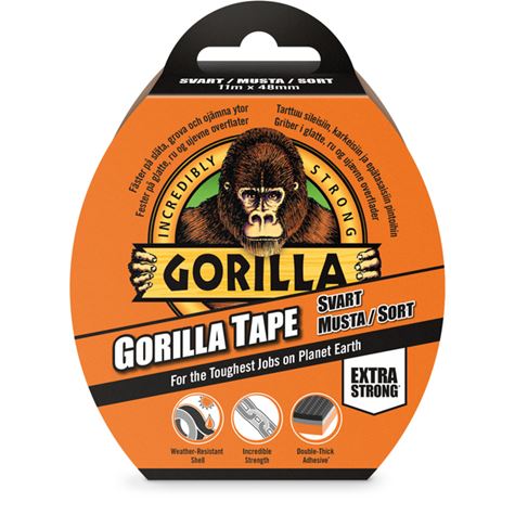 Gorilla Tape Lerret - Svart 11m x 48 mm