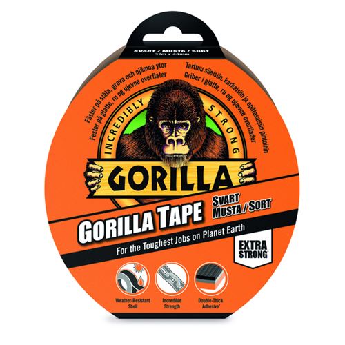 Gorilla Tape Lerret - Svart 32 m x 48 mm