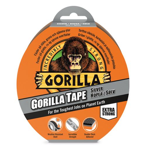Gorilla Tape Lerret - Sølv 32 m x 48 mm
