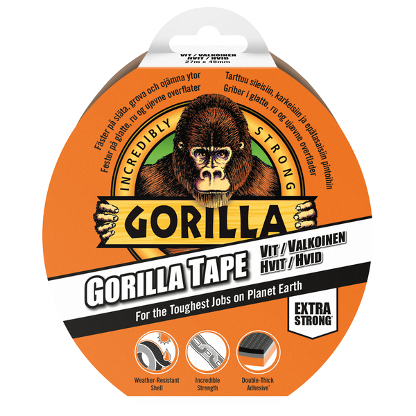 Gorilla Tape Lerret - Hvit 27 m x 48 mm