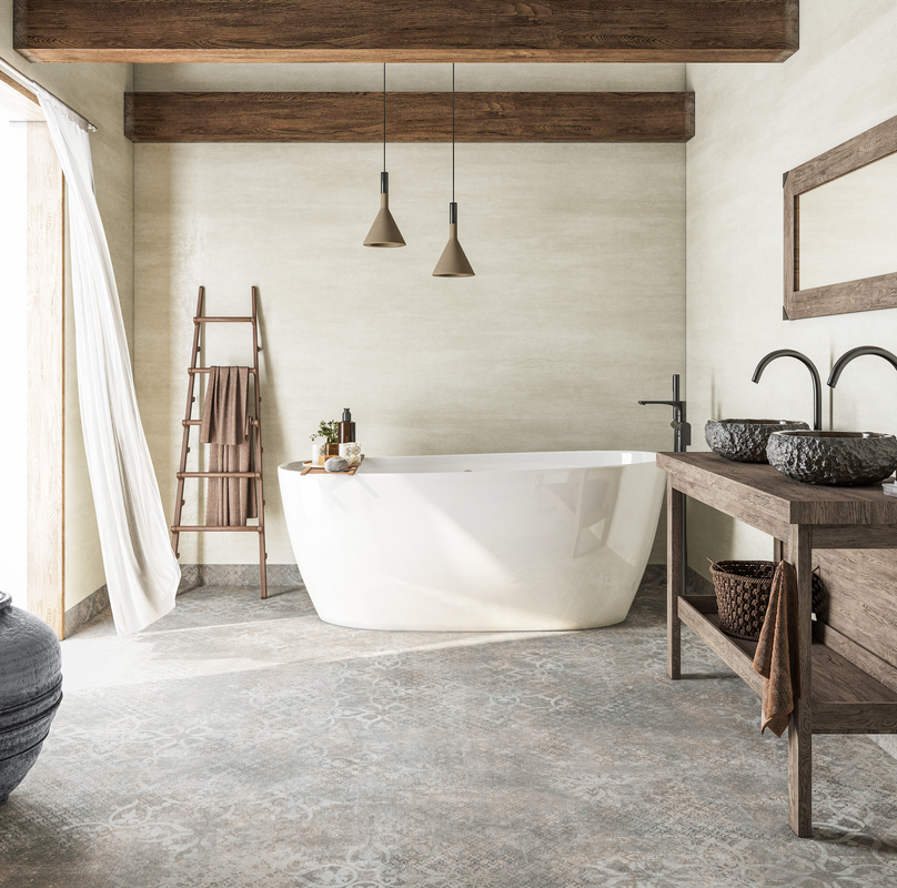 Våtrom Aquarelle Carcassonne Concrete Blue Våtromsbelegg 4 m