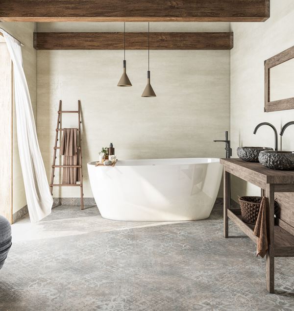 Våtrom Aquarelle Carcassonne Concrete Blue Våtromsbelegg 4 m