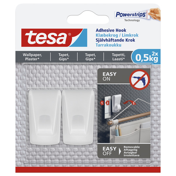 Tesa Limkrok Til Tapet - Hvit 2 stk 0,5 kg