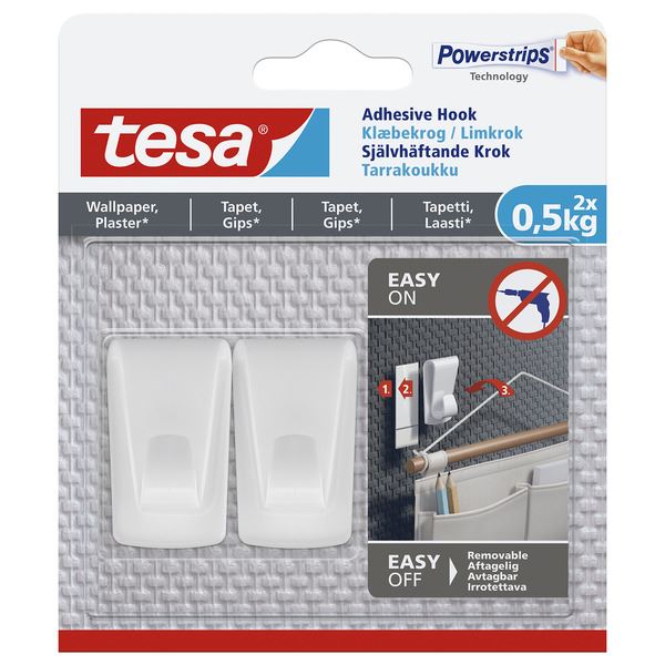 Tesa Limkrok Til Tapet - Hvit 2 stk 0,5 kg