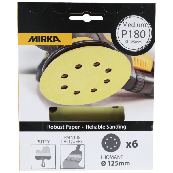 Mirka Sliperondell Gul 125mm P40