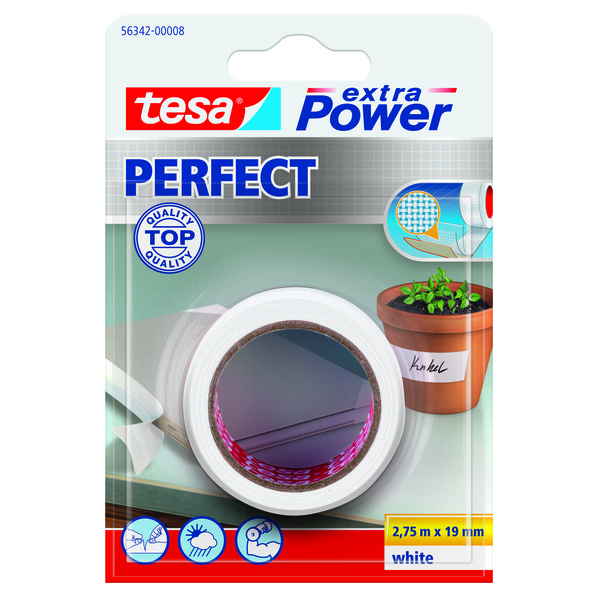 Tesa Lerretstape Ekstra Power Hvit