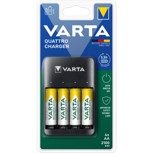 Varta Batterilader Quatro Inkl 4xAA 2100mAh