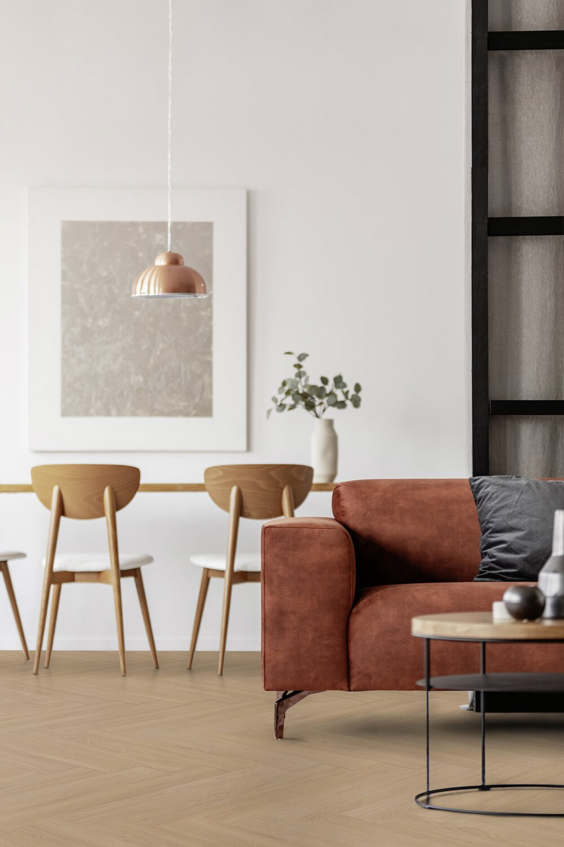 Gerflor Virtuo 55 Rigid Acoustic Blomma Natural Herringbone Klikkvinyl