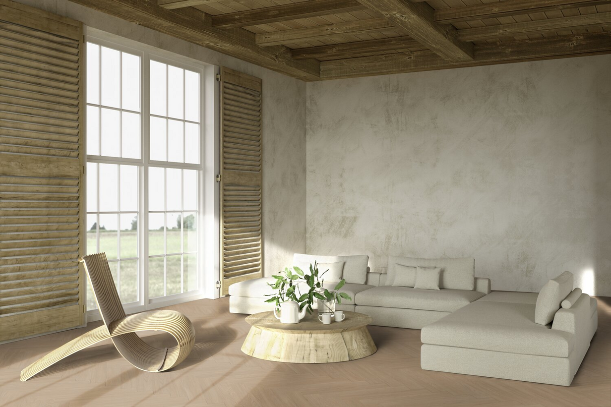 Gerflor Virtuo 55 Rigid Acoustic Blomma Natural Herringbone Klikkvinyl