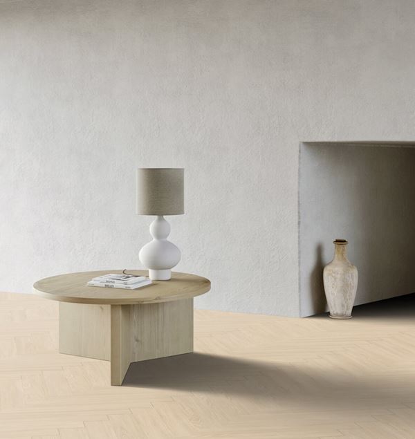 Gerflor Virtuo 55 Rigid Acoustic Blomma Cream Herringbone Klikkvinyl